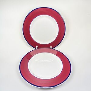 Pagnossin Italy Ironstone Treviso Plates Dishes Maroon Red Set of 2 Porcelain